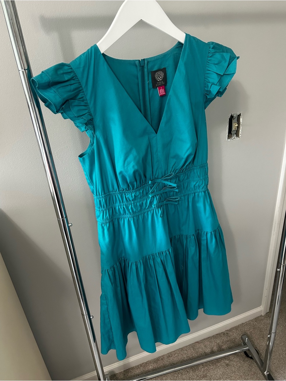 Vince Camuto Teal Zip-Back Dress
